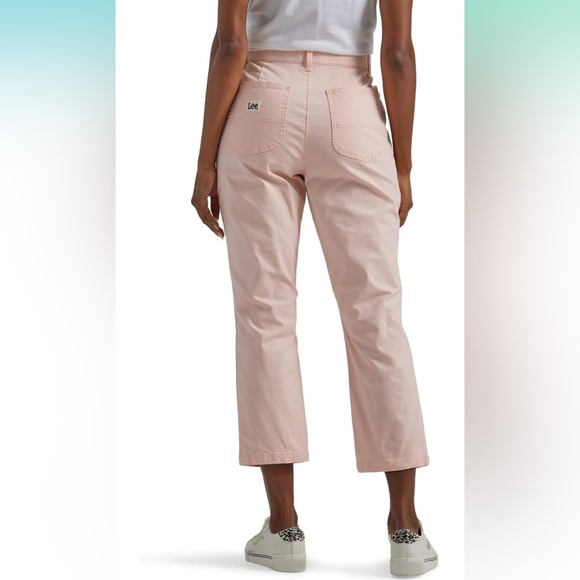 Lee Women's Ultra Lux High Rise Seamed Crop Capri Pant Pink Pastel Summer 16 - Picture 6 of 10